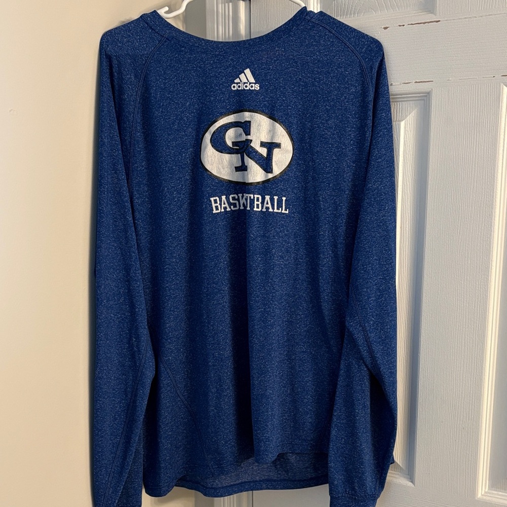 Adidas Navy Basketball Graphic Long Sleeve Tee
